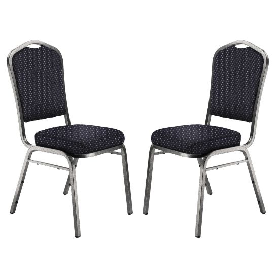 Picture of National Public Seating 9300 Series Deluxe Upholstered Banquet Chairs, Diamond Navy/Silvervein, Pack Of 2 Chairs