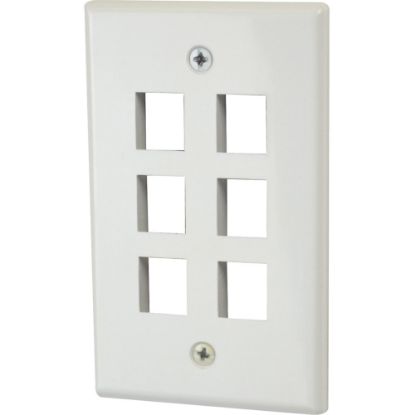 Picture of DataComm 6 Port Keystone Plate (Standard) - 6 x Socket(s) - White