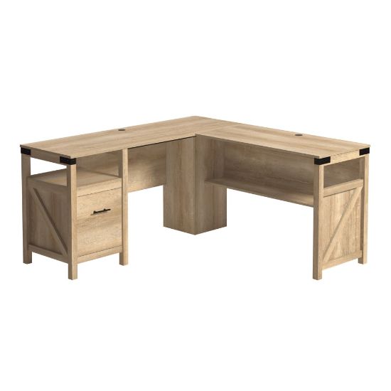 Picture of Sauder Bridge Acre 60inW L-Shaped Computer Desk, Orchard Oak