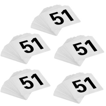 Picture of Alpine Double-Sided Table Numbers, 51-100, 3-3/4in x 4in, Black/White, Pack Of 250 Numbers