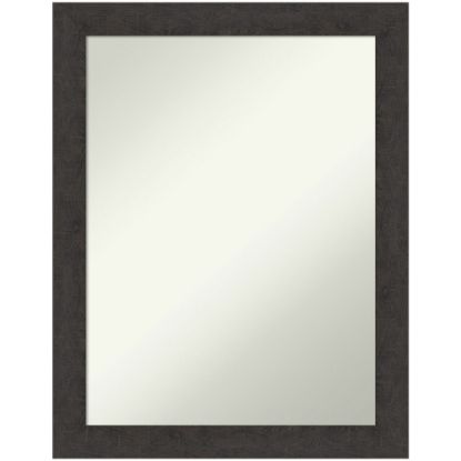 Picture of Amanti Art Narrow Non-Beveled Rectangle Framed Bathroom Wall Mirror, 27-1/2in x 21-1/2in, Rustic Plank Espresso