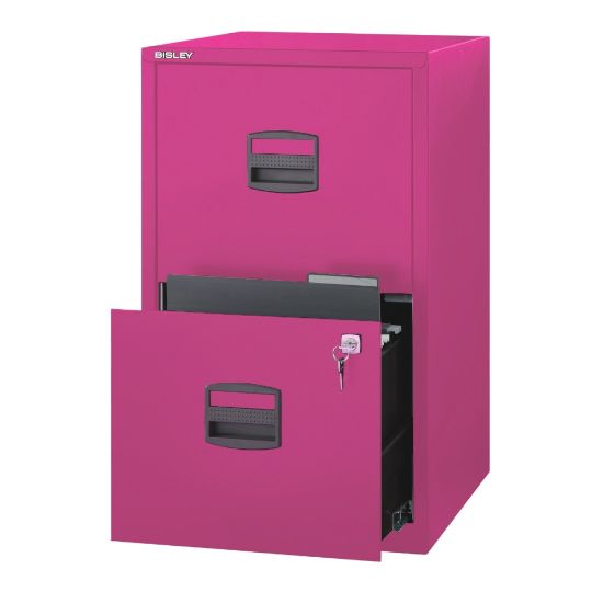 Picture of Bisley PFA 16inD Vertical 2-Drawer File Cabinet, Fuchsia