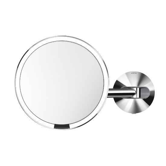 Picture of simplehuman Wall Mount Sensor Mirrors, 9-1/8inH x 13-13/16inW x 3-1/8inD, Polished Silver, Hardwired