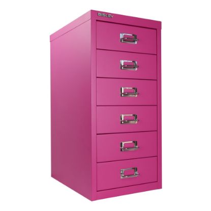 Picture of Bisley 15inD Vertical 6-Drawer File Cabinet, Fuchsia