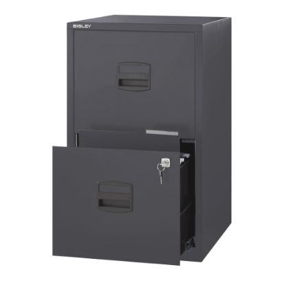 Picture of Bisley PFA 16inD Vertical 2-Drawer File Cabinet, Charcoal