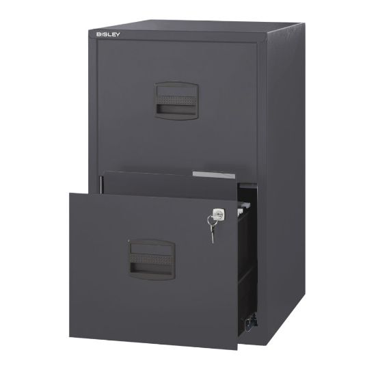 Picture of Bisley PFA 16inD Vertical 2-Drawer File Cabinet, Charcoal