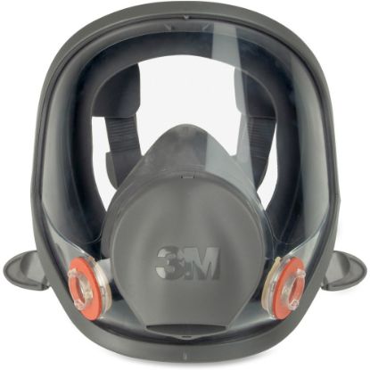 Picture of 3M 6900 Full Facepiece Reusable Respirator - Particulate, Gases, Vapor, Debris Protection - Thermoplastic Elastomer (TPE), Thermoplastic Elastomer (TPE) - Black, Gray - Lightweight, Comfortable, Lens, Durable, Exhalation Valve - 1 Each