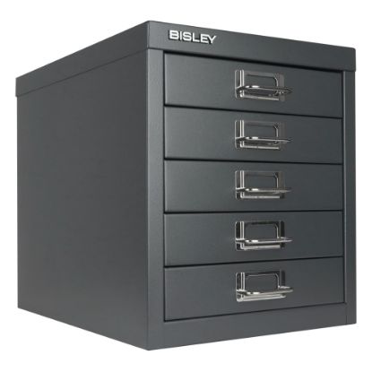 Picture of Bisley 5-Drawer Steel Cabinet, 13inH x 11inW x 15inD, Charcoal