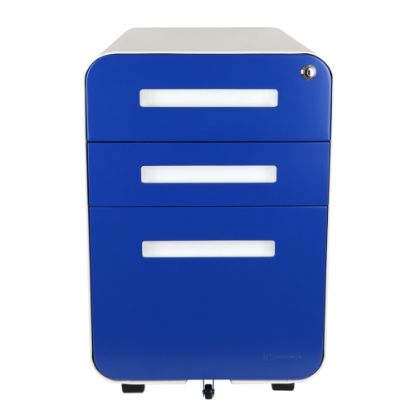 Picture of Bindertek Glide 20inD Vertical 3-Drawer File Cabinet, Blue