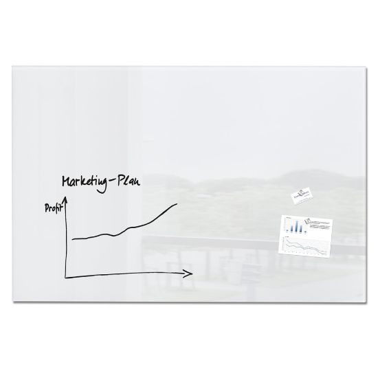 Picture of Sigel Magnetic Unframed Dry-Erase Glass Whiteboard, 39 3/8in x 59 1/8in, White