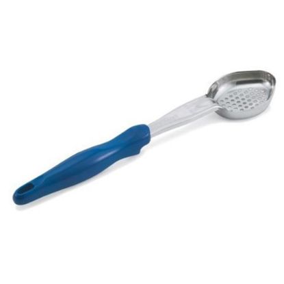 Picture of Vollrath Perforated Spoodle Portion Spoon With Antimicrobial Protection, 2 Oz, Blue