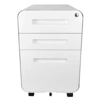 Picture of Bindertek Glide 20inD Vertical 3-Drawer File Cabinet, White