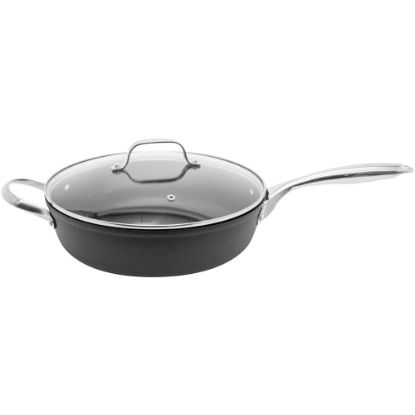 Picture of Starfrit The Rock Diamond 11in (28cm) Deep Fry Pan - Frying, Cooking - Dishwasher Safe - Oven Safe - 11in Frying Pan - Black - Stainless Steel Handle