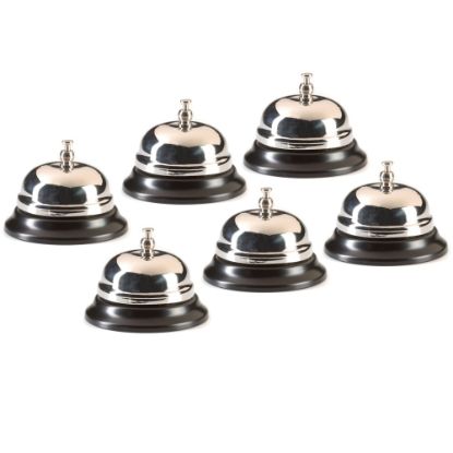 Picture of Ashley Productions Desk Call Bells, Black/Silver, Pack Of 6 Bells