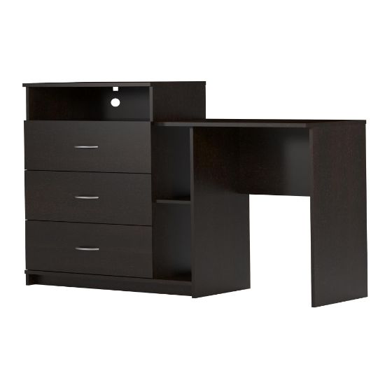 Picture of Ameriwood Home Rebel 59inW 3-In-1 Media Dresser And Computer Desk, Espresso