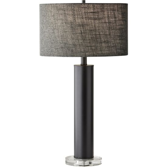 Picture of Adesso Ezra Table Lamp, 25-1/2inH, Dark Gray Shade/Matte Black Base