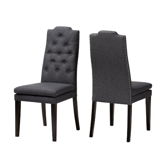 Picture of Baxton Studio 9113 Dylin Dining Chairs, Charcoal, Set Of 2 Chairs