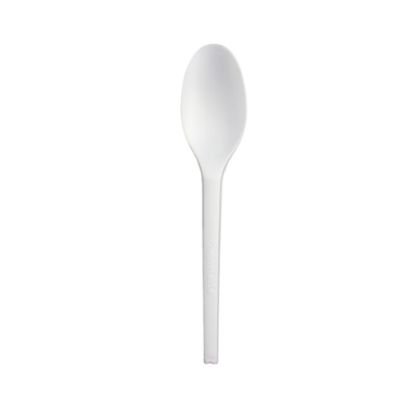 Picture of Stalk Market Compostable Cutlery Spoons, 6in, White, Pack Of 1,000 Spoons