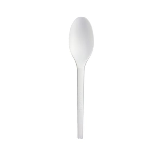 Picture of Stalk Market Compostable Cutlery Spoons, 6in, White, Pack Of 1,000 Spoons