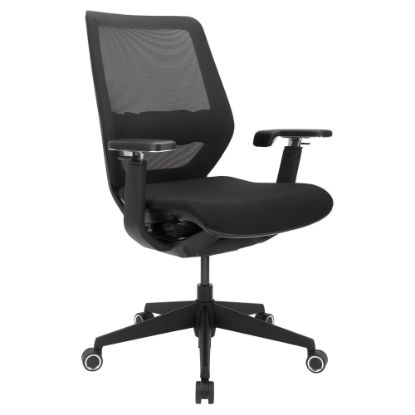 Picture of WorkPro Sentrix Ergonomic Mesh/Fabric Mid-Back Managers Office Chair, 3D Arms, Black, BIFMA Compliant