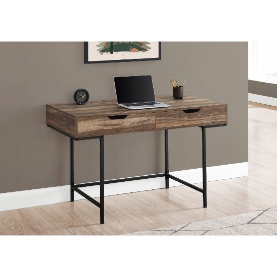 Picture of Monarch Specialties Pollard 48inW Computer Desk, Brown Wood/Black