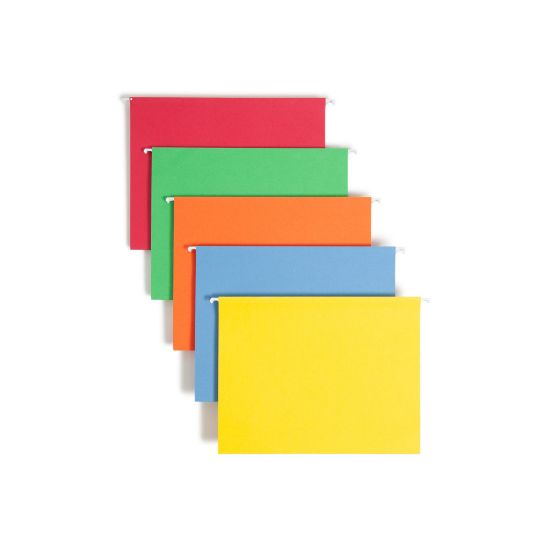 Picture of Smead Hanging File Folders, 1/5-Cut Tab, Letter Size, Assorted Primary Colors, Box Of 25