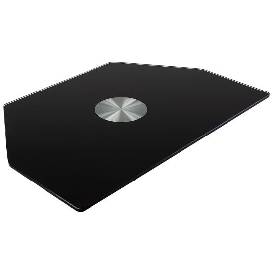 Picture of Mount-It! MI-836B Glass TV Turntable Stand For 32 - 55in TVs, 2-5/16inH x 23-1/2inW x 15-3/4inD, Black