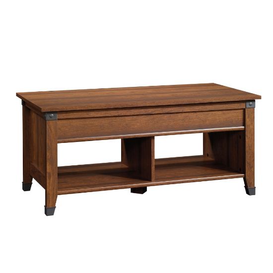 Picture of Sauder Carson Forge Lift-Top Coffee Table, 19inH x 43-1/8inW x 19-1/2inD, Washington Cherry