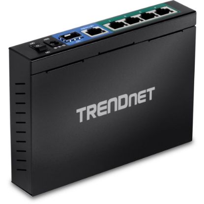 Picture of TRENDnet 6-port Gigabit Poe+ Switch; TPE-TG611; 4 X Gigabit Poe+ Ports; 1 X Gigabit Port; 1 X SFP Slot; Supports 100/1000Base-FX Fiber SFP Modules; Ethernet Desktop Network Switch; Lifetime Protection - 6-Port Gigabit PoE+ Switch