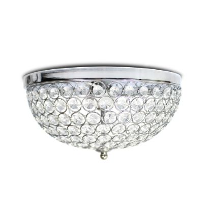 Picture of Elegant Designs Elipse 2-Light Flush-Mounted Ceiling Light, 13inW, Chrome