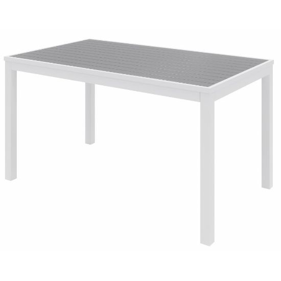 Picture of KFI Studios Eveleen Rectangle Outdoor Patio Table, 29inH x 32inW x 55inD, Gray/White