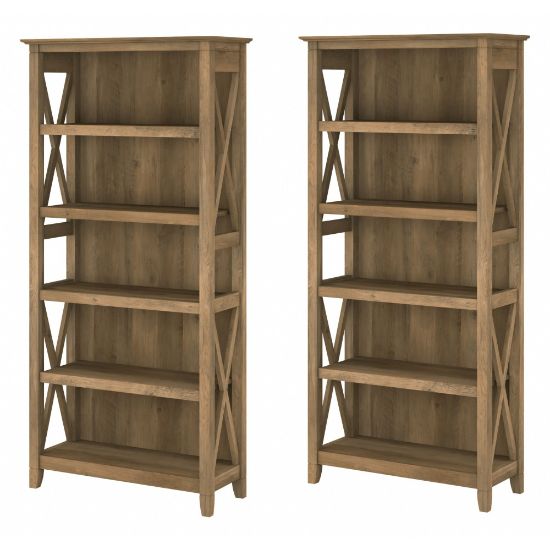 Picture of Bush Business Furniture Key West 66inH 5-Shelf Bookcase Set, Reclaimed Pine, Standard Delivery