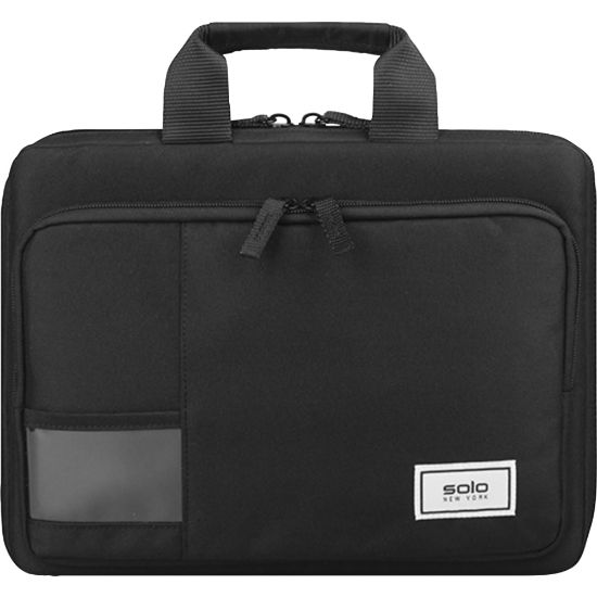 Picture of Solo New York Carrying Case for 11.6in Chromebook, Notebook - Black - Drop Resistant, Bacterial Resistant, Water Resistant - Fabric Body - Handle - 1 Each