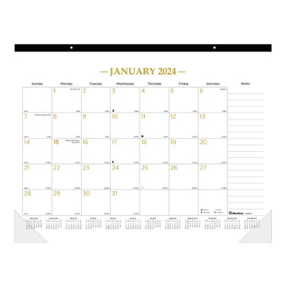 Picture of 2024 Blueline Monthly Desk Pad Calendar, 22in x 17in, Classic Gold, January To December 2024 , C199003