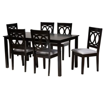 Picture of Baxton Studio Lenoir Dining Set, 29-3/16inH x 59-1/16inW x 35-7/16inD, Gray/Espresso