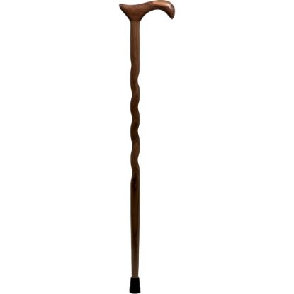 Picture of Brazos Walking Sticks Twisted Walnut Wood Cane With Derby Handle, 34in