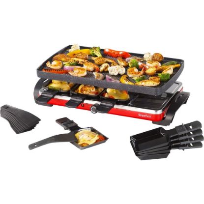 Picture of Starfrit THE ROCK Raclette/Party Grill Set, 9-1/2inH x 16inW x 5-1/4inD, Black