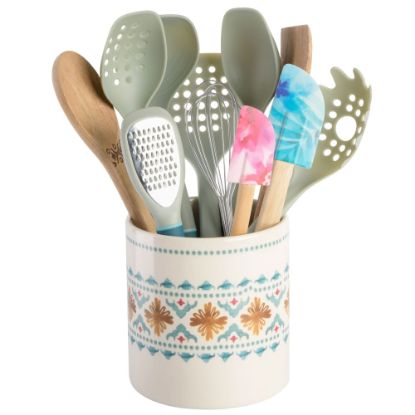 Picture of Spice by Tia Mowry Savory Saffron 12-Piece Wood And Nylon Kitchen Tool Set, Multicolor