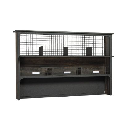 Picture of Sauder Steel River 61inW Desk Hutch, Carbon Oak