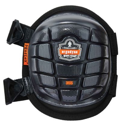 Picture of Ergodyne ProFlex 355 Gel Knee Pads, Injected Short Cap, One Size, Black