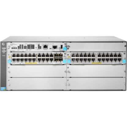 Picture of Aruba HPE 5406R 44GT PoE+/4SFP+ (No PSU) v3 zl2 Switch - 44 Ports - Manageable - Gigabit Ethernet, 10 Gigabit Ethernet - 10/100Base-TX, 10/100/1000Base-T, 10GBase-X - 3 Layer Supported - Modular - Power Supply - Twisted Pair, Optical Fiber - 4U High