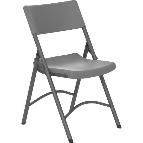 Picture of Cosco Zown Classic Commercial Resin Folding Chair - Gray Seat - Gray Back - Gray Steel, High Density Resin, High-density Polyethylene (HDPE) Frame - Four-legged Base - 4 / Carton