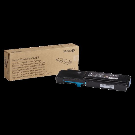 Picture of Xerox 6655 Cyan High Yield Toner Cartridge, 106R02744