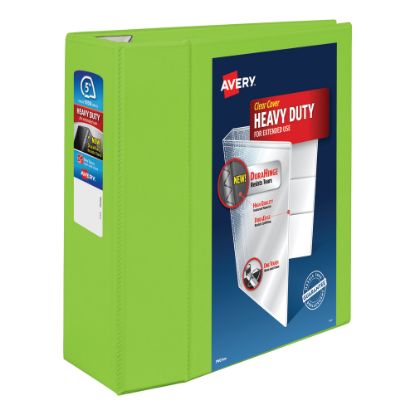 Picture of Avery Heavy-Duty View 3-Ring Binder With Locking One-Touch EZD Rings, 5in D-Rings, 38% Recycled, Chartreuse