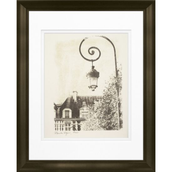 Picture of Timeless Frames Marren Espresso-Framed Landscape Artwork, 11in x 14in, Place Des Vosges Lamp