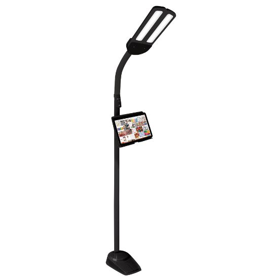 Picture of OttLite Dual Shade Traditional LED Floor Lamp, 62in, Black