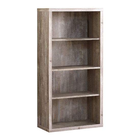 Picture of Monarch Specialties 48inH 4-Shelf Adjustable Bookcase, Taupe Woodgrain