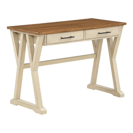 Picture of Office Star Jericho 42inW Rustic Writing Desk, Antique White