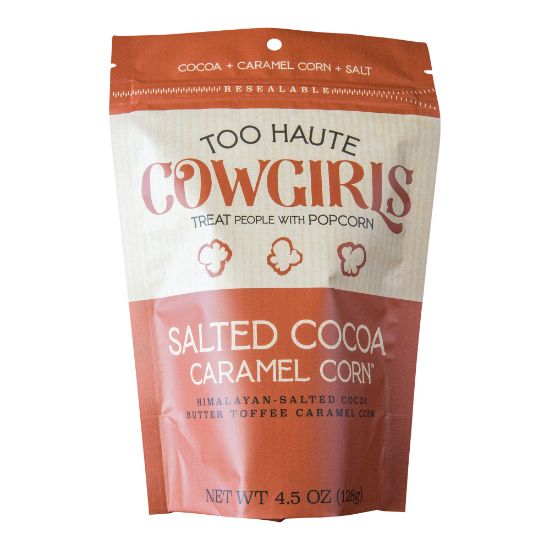 Picture of Too Haute Cowgirls Salted Cocoa Caramel Corn Popcorn, 4.5 Oz, Case Of 12 Bags