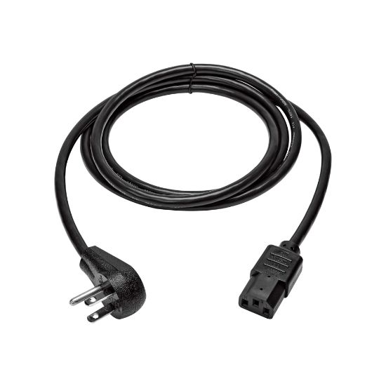 Picture of Eaton Tripp Lite Series Desktop Computer AC Power Cord, Right-Angle NEMA 5-15P to C13 - 10A, 125V, 18 AWG, 6 ft. (1.83 m), Black - Power cable - NEMA 5-15P right-angled to power IEC 60320 C13 - 125 V - 10 A - 6 ft - black